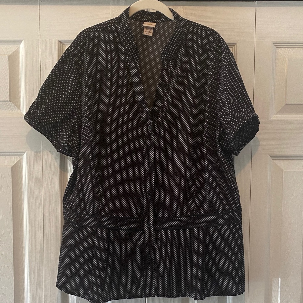 Black & White Polka Dot Flounce Top